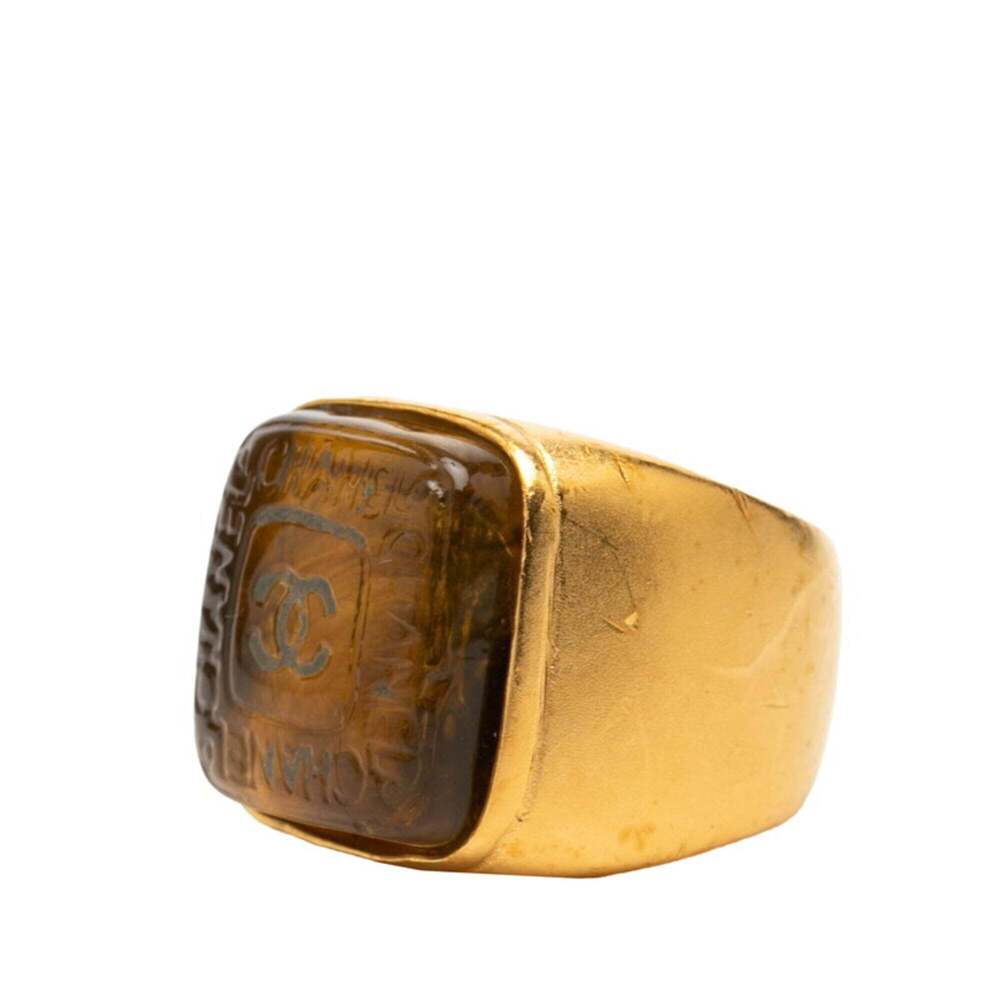 CHANEL Gold Logo Ring - Picture 1 of 5